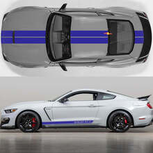 Racing motorkap en zijstrepen vinyl decal kit voor Musclecar Musclecarmodel GT-H_3
