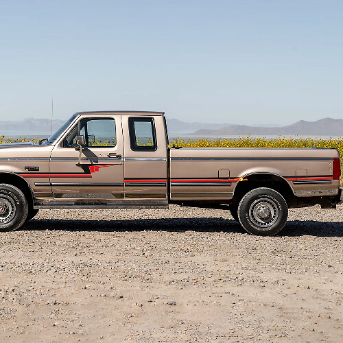 Retro pinstripe-strepen decalset - Vinylstickerset voor de zijkant van de laadvloer, zijkantgraphics voor Ford F250 1992 Super Cab