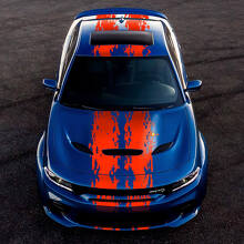 Splash Style Dubbele Bovenste Zijstrepen Vinyl Decal Kit voor Dodge Challenger of Charger_2