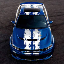 Splash Style Dubbele Bovenste Zijstrepen Vinyl Decal Kit voor Dodge Challenger of Charger_3