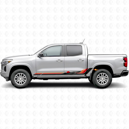 Retro Mountain Wave Deur- & Sierlijst Vinyl Strepen voor Chevrolet Colorado 3e Generatie 2023-2026