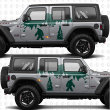 Bergen Natuur Yeti Sasquatch Zijdeuren Strepen Vinyl sticker passend voor Jeep Wrangler 2