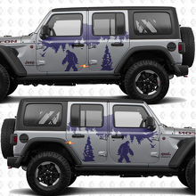 Bergen Natuur Yeti Sasquatch Zijdeuren Strepen Vinyl sticker passend voor Jeep Wrangler 3