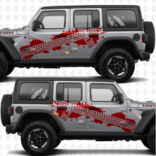 Bandensporen Zijdeuren Strepen Vinyl decal sticker passend voor Jeep Wrangler 2