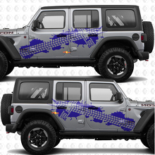 Bandensporen Zijdeuren Strepen Vinyl decal sticker passend voor Jeep Wrangler 3