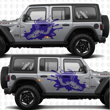 Deer Scull Splash Side Doors Vinyl decal sticker fit Jeep Wrangler 3