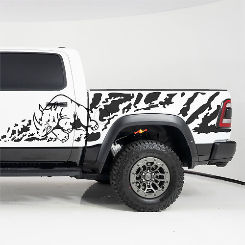 Rhino Splash Zijbed Vinyl Decals Kit voor Dodge RAM 1500 RHO