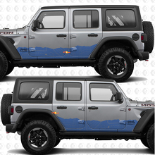 Topografische kaart zijdeur strepen vinyl decal sticker passend voor Jeep Wrangler 3