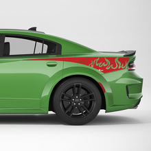 Flame Tribal Achterhoek Zijstrip Vinyl Decal Sticker voor Dodge Charger 3