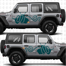 Trail Pass Kaart Kompas Zijdeuren Strepen Vinyl decal sticker passend voor Jeep Wrangler 2