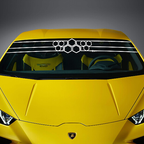 Voorruit honingraat streep race vinyl decal sticker graphics voor Lamborghini Huracan Evo