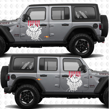 Skull Deer VS Vlag Zijdeuren Strepen Vinyl decal sticker passend voor Jeep Wrangler 2