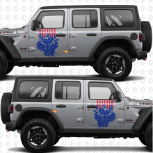 Skull Deer VS Vlag Zijdeuren Strepen Vinyl decal sticker passend voor Jeep Wrangler 3
