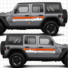 Aangepaste tekst bergen strepen zijdeuren vinyl decal sticker passend voor Jeep Wrangler 2