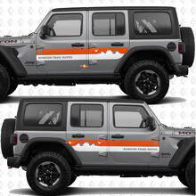 Aangepaste tekst bergen strepen zijdeuren vinyl decal sticker passend voor Jeep Wrangler 2