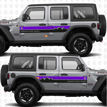 Aangepaste tekst bergen strepen zijdeuren vinyl decal sticker passend voor Jeep Wrangler 3