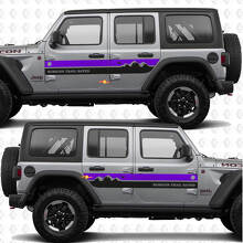 Aangepaste tekst bergen strepen zijdeuren vinyl decal sticker passend voor Jeep Wrangler 3