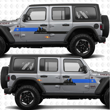 Aangepaste tekst Bergen Hooggelegen Strepen Zijdeuren Vinyl decal sticker passend voor Jeep Wrangler 2