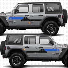 Aangepaste tekst Bergen Hooggelegen Strepen Zijdeuren Vinyl decal sticker passend voor Jeep Wrangler 2