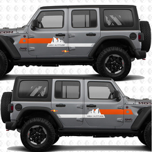 Aangepaste tekst Bergen Hooggelegen Strepen Zijdeuren Vinyl decal sticker passend voor Jeep Wrangler 3
