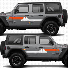 Aangepaste tekst Bergen Hooggelegen Strepen Zijdeuren Vinyl decal sticker passend voor Jeep Wrangler 3