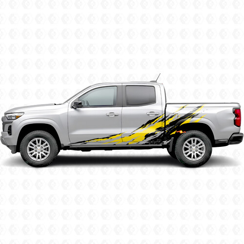 Versleten Splash Deur- en Zijkant Vinyl Strepen voor Chevrolet Colorado 3e Generatie 2023-2026