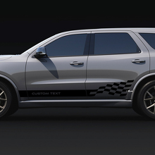 Zelfklevende vinylstickers met aangepaste tekst en geruite strepen voor Dodge Durango 2
