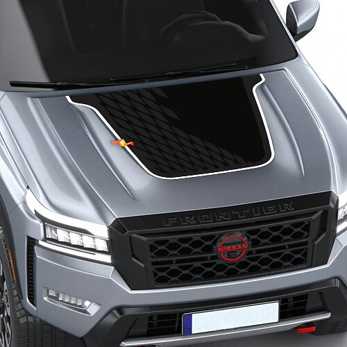 Zwarte Grafische Motief Motorkap Vinyl Sticker voor Nissan Frontier Pro-4X