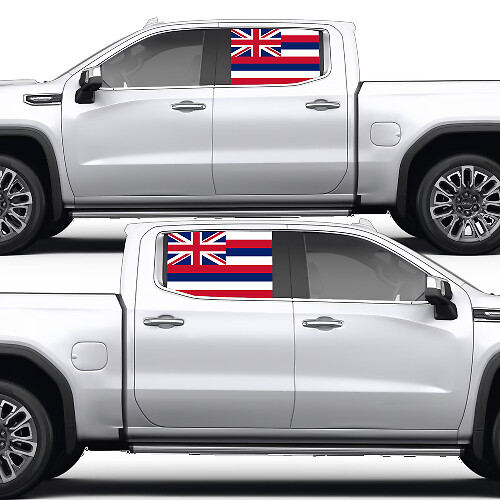 Hawaïaanse vlag zijraam vinyl decal sticker voor GMC Sierra 2023 1