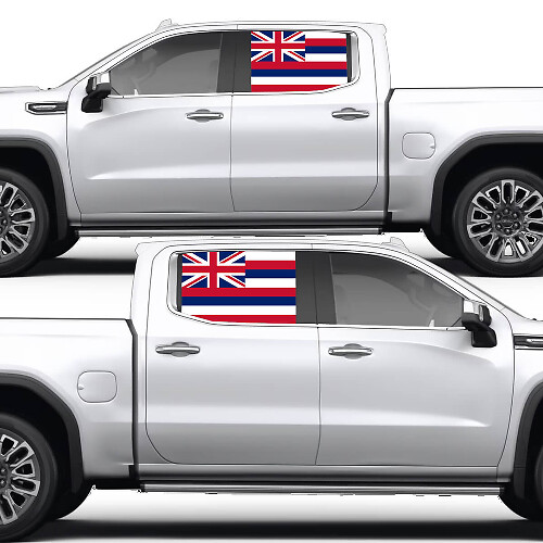 Hawaïaanse vlag zijraam vinyl decal sticker voor GMC Sierra 2023