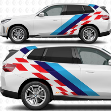 Zijkant M Kleuren Strepen Geruit Vlag Deuren Achter Vinyl Decal Sticker passend voor BMW X3 2