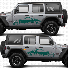 Bergen Natuur Landschap Zijdeuren Vinyl decal sticker passend voor Jeep Wrangler 2