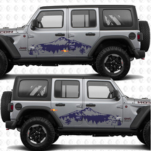 Bergen Natuur Landschap Zijdeuren Vinyl decal sticker passend voor Jeep Wrangler 3