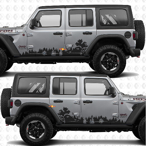 Bos Natuur Landschap Zijdeuren Vinyl decal sticker passend voor Jeep Wrangler 1