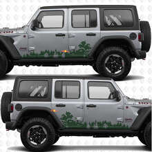 Bos Natuur Landschap Zijdeuren Vinyl sticker passend voor Jeep Wrangler JL 3