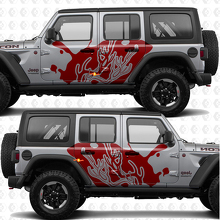 Antlers silhouet splash zijdeuren vinyl decal sticker passend voor Jeep Wrangler 2