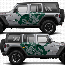 Antlers silhouet splash zijdeuren vinyl decal sticker passend voor Jeep Wrangler 3
