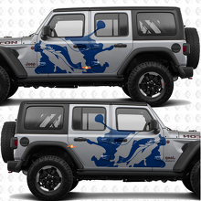 Visstok en Forelspat Zijdeuren Vinyl decal sticker passend voor Jeep Wrangler 2