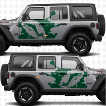 Visstok en Forelspat Zijdeuren Vinyl decal sticker passend voor Jeep Wrangler 3