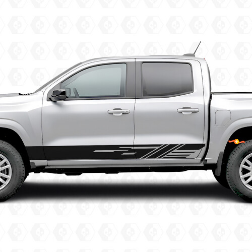 Diagonaal geslepen deur- en dorpelvinylstrepen voor Chevrolet Colorado 3e generatie 2023-2026