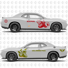 Aangepaste Scatpool- of Wolverine Pack Bee-zijvinylsticker voor Dodge Challenger 3
