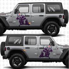 Deer Skull Mountains Splash Zijdeuren Vinyl decal sticker passend voor Jeep Wrangler 3