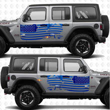 USA VS Patriottische vlag zijportieren vinyl decal sticker passend voor Jeep Wrangler 2