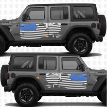 USA VS Patriottische vlag zijportieren vinyl decal sticker passend voor Jeep Wrangler 3