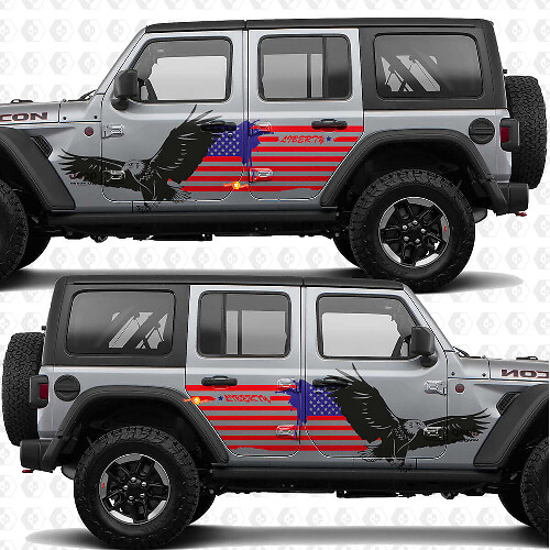 US patriottische vlag kale adelaar zijdeuren vinyl decal sticker voor Jeep Wrangler
