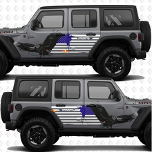 USA Amerikaanse patriottische vlag kale adelaar zijdelige deuren vinyl decal sticker past op Jeep Wrangler 2