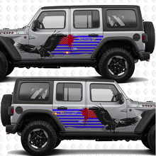 USA Amerikaanse patriottische vlag kale adelaar zijdelige deuren vinyl decal sticker past op Jeep Wrangler 3