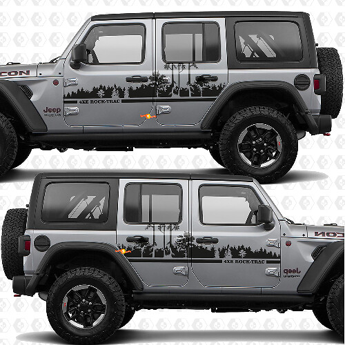 Aangepaste tekst Forest Side Doors vinyl decal sticker passend voor Jeep Wrangler 1