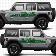 Aangepaste tekst Forest Side Doors vinyl decal sticker passend voor Jeep Wrangler 2