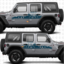 Aangepaste tekst Forest Side Doors vinyl decal sticker passend voor Jeep Wrangler 3
